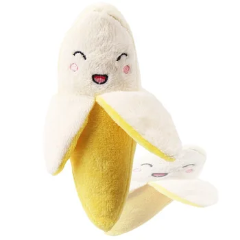 Geltonos spalvos Vaisių, Bananų Žaislas Pliušinis Garso Turinio BB Prietaiso Pet Šuo, Katė Interaktyvus Atsipalaidavimo Žaisti Prekes