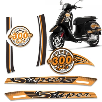 GTS 300 Lipdukai Motociklų Raštas Lauktuvės Lipdukas, Skirtas VESPA Decal GTS300 Priedai GTS300 Sporto Super Emblema Reflective