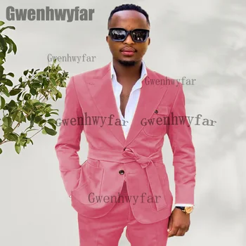 Gwenhwyfar Naujausias Dizaino Aukštos Kokybės vyriški Drabužiai Su Diržo Vestuvių Tiktų Žmogui Vyrų Tailcoat Suknelę 2 Dalių (Švarkas+Kelnės)