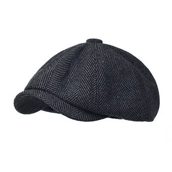 Hat Vyrų Newsboy Skrybėlės Derliaus Eglute Aštuonkampis Bžūp Moterų Beretės Plokščių Skrybėlių Britų Dailininkų Skrybėlės Minkštas