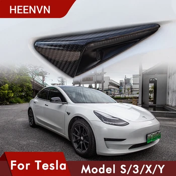 Heenvn 2vnt/Set Automobilių Kėbulo Kameros Apsauginis Dangtelis Tesla Model 3 2022 Nekilnojamojo Anglies Pluošto Priedai Modelis Y S X Trijų Model3
