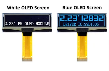 IPS 2.23 colių 24PIN SPI Balta/Mėlyna OLED Ekranas SSD1305 Ratai SSD 128*32 Parallel/IIC Sąsaja