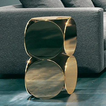 italų stiliaus prabangūs aukso kavos staliukas nerūdijančio plieno pusėje lentelė kambarį šiuolaikinės