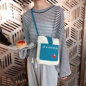 Japonijos ins drobė maišelis mielas derliaus mergina krepšys retro minkštas studentų mobiliojo telefono maišelį didmeninė Bakalėjos Pirkinių Krepšiai