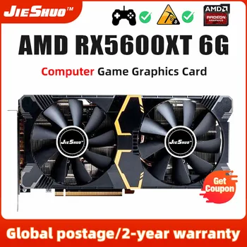 JIESHUO RX 5600XT 6GB AMD Radeon Trys Ventiliatoriai vaizdo plokštės Gpu Gddr6 192bit rx 5600 xt 6G Paramos Kompiuterio Darbalaukio Žaidimų Video