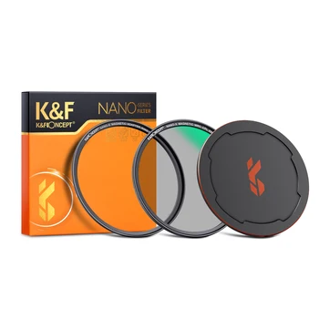 K&F Sąvoka Nano-X Magnetinės Siurbimo Tipas CPL Filtru 49mm-82mm Vandens Ir Dulkių Dangos Su Magnetinių Objektyvo Dangtelis Ir Adapteris Žiedas