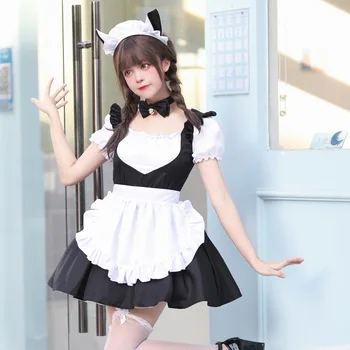 Katė Kambarinės Kostiumas Lolita Dress Kawaii Vaidmuo Žaisti Kostiumai Estetinės Uniformas Moteris, Klasikinio Stiliaus Anime Cosplay Padavėjo Uniformos