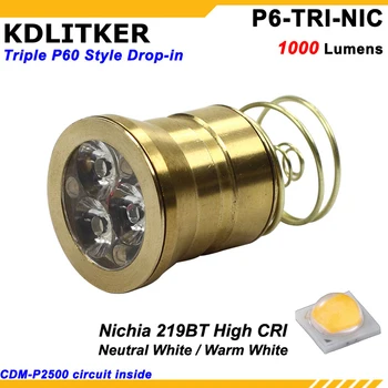 KDLITKER Triple Nichia 219BT 1000 Liumenų Aukštos CRI LED Drop-in Modulis (Dia. 26.5 mm)