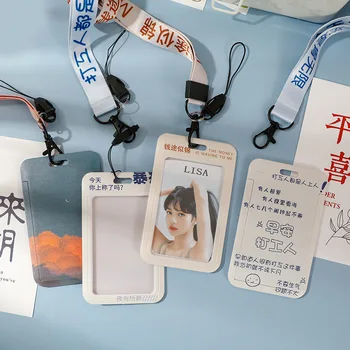 Kinų Simbolių Stilius, Įvairių Spalvų Plastikinės Studentų Virvelę ID Kortelės Ženklelis Laikiklį su Kaklo Dirželiu