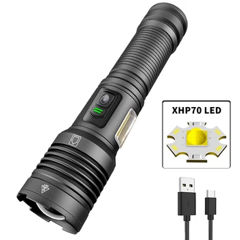 LED Taktinis Žibintuvėlis Kempingas Žibintuvėlis Nešiojamų COB Kempingas Šviesos USB Įkraunamas Žibintas atsparus Vandeniui Žibintuvėlis, Lauko