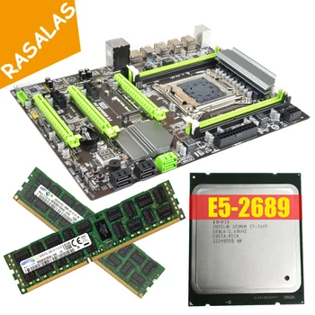 LGA 2011 USB3 ATX.0 PCIE3.0 2 M. Nvme X79 motininė Plokštė Combo su E5 2689 CPU ir 2vnt x 8GB = 16GB DDR3 REG RAM 1333Mhz PC3