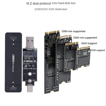M. 2 SSD-Talpyklos USB 3.1 C Tipo Standžiojo Disko Talpyklos Išorinio Kietojo Disko Gaubto Atveju 2230 2242 for Windows /Linux