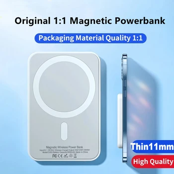 Magsafe Magnetinio Wireless Power Bank 1:1 iPhone 12 13 14 Pro Max Mini Powerbank Išorės Papildomas Nešiojamas Baterija