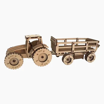 Mediniai Surenkami Traktoriaus Žaislai Traktoriaus Vežimo Traktorių Priedai Suaugusiųjų Švietimo Žaislai Žaislai, Transportas, Sunkvežimiai