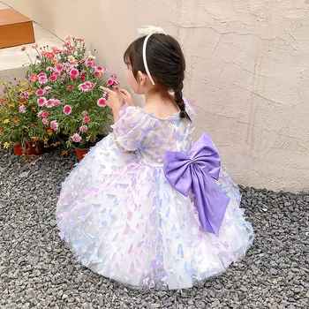 Mergaičių trimatis Suknelė Vaikas Mados Gėlių Princesė Suknelė Elegantiška Prabanga Gimtadienio Dovana Suknelė 3-12Y 2023