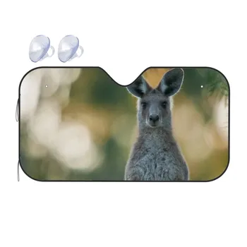 Mielas Gyvūnų Spausdinimo Kangaroo Automobilio priekinio Stiklo skėtį nuo saulės Universalus Sulankstomas Blokuoti UV Spindulių, Saulės Skydelis Raštas dėl Auto Sedanas SEDANAS