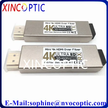Mini 4K HDMI Pluošto Konverteris 4K@30Hz Vaizdo Optinis siųstuvas-imtuvas OM3 300M HDMI Extender Paramos HDMI 1.4 a & HCCP1.2