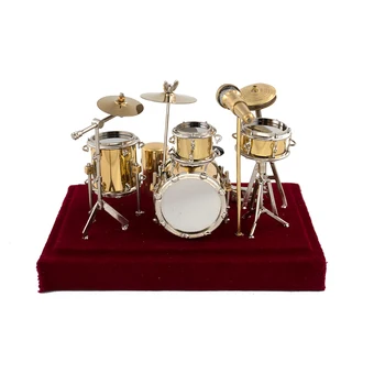 Miniatiūriniai Jazz Drum Kit Modelis Mini Mikrofonas Cimbolai Muzikos Instrumentas, 1/12 Lėlių ob11 1/6 Veiksmų skaičius, Priedai bjd