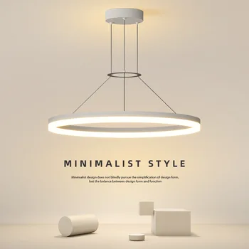 Minimalistinio Stiliaus Apvalaus Aliuminio su Geležies LED Laido Kabo Žibintai Akrilo Atspalvį Kambarį Liustra Kasdien Šviestuvai
