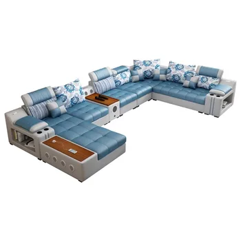 Modernus minimalistinis kambarį daugiafunkcinis sofa nr. švarios technologijos audinio, U-formos sofa
