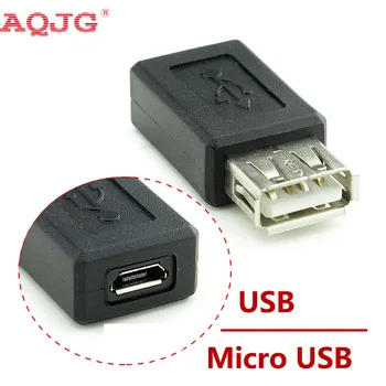 Naujas Black USB 2.0, A Tipo moterį, Micro USB B Moterų Adapterio Kištuką Konverteris usb 2.0, Mikro usb jungtis, didmeninė
