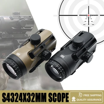Naujas S432 4x32 Optika Riflescope Visiškai Originalus Logotipas Ženklai Tinka 20mm Geležinkelių 5.56 Atatranka Medžioklės ir Šratasvydžio