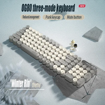 OG80/102 punk keycap tylus, plonas ir lengvas biuro kompiuterio RGB apšvietimo membranos klaviatūra