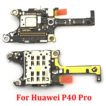 Originalą Huawei P40 Pro SIM Kortelių Skaitytuvas Laikiklio Angą Flex Juostelės Kabelio Jungtis Lenta Su Mic Mikrofonas Flex Kabelis Juostelės