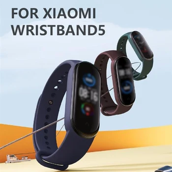 Pakeitimo Apyrankė Xiaomi Juosta 5 Žiūrėti Dirželis su Silikono Dirželis Sporto Watchband Apyrankė 5 Nešiojami Prietaisai Smart Accessories