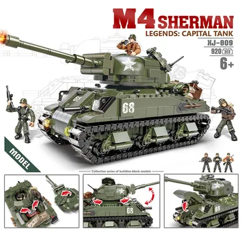 Pasaulinio Karo Karinės Jungtinių Amerikos Valstijų M4 Sherman Legendos Captial Bakas Mega Block Modelis Ww2 Armijos Duomenys Statybinės Plytos Žaislas Dovanos
