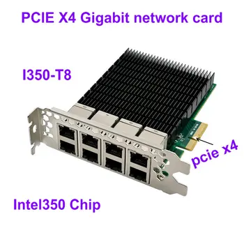 PCIe x4 I350-T8 Gigabit RJ45 Vario Serverio tinklo plokštė NIC PCI-E Serverio aštuonių lan kortelė