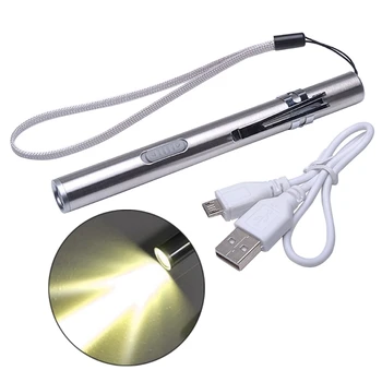 Pen, Šviesos, Žibintuvėlis su USB Laidą Įkrovimo Mažų Ryškių Mini LED Penlights