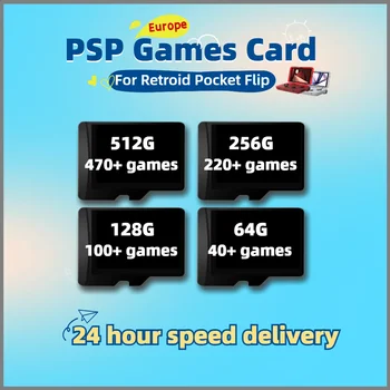 PSP Žaidimai Kortelę Retroid Kišenėje Flip 3 Plus, Europe Versija TF Dėžutė Užsakymą Atminties Retro 512G 470+ 256G 220+ 128G 100+ 64G 40+