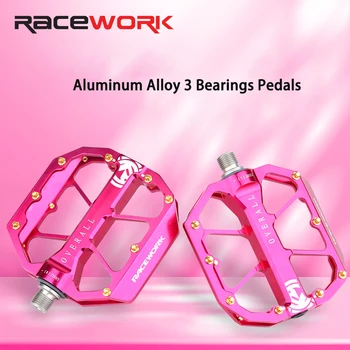 RACEWORK MTB 3 Guolių Pedalą iš Aliuminio Lydinio, neslidus Vienodo Kojų Kalnų Keliais Dviračio Pedalus Dviračių Priedų