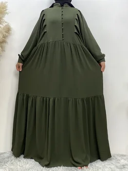 Ramadanas Eid Mados Sluoksniuotos Rankovėmis Musulmonų Abayas Skraiste Islamo Suknelės Turkija Hijab Ilgos Suknelės Maroko Kimono Femme Musulmane