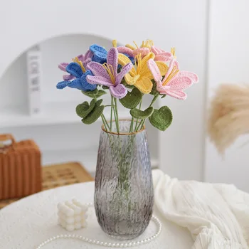 Ranka-Kitted Tung Gėlės, Dirbtinės Puokštės Nerti Dovanos Meilužio Namuose Miegamasis Stalo Dekoro Vaza Gėlių Kompozicijų Prekes