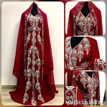 Raudona Naujų Kaftans Farasha Abaja Afrikos Suknelė Suknelė iš Dubajaus Marokas Europos ir Amerikos Mados Tendencijos