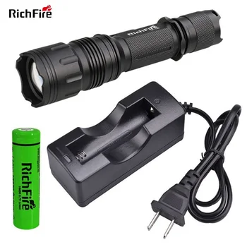 RichFire Nešiojamas Galingas LED Žibintuvėlis Cree XM-L2 800LM Zoom Taktinis Žibintuvėlis by18650 Baterija savigynos, Lauko Apšvietimas