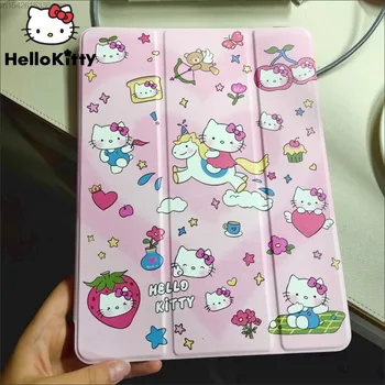 Sanrio Hello Kitty Mielas Anime IPad Apsauginis Atveju Pro 11 Oro 5 4 3 9 Kartos, 9.7 Dangtelis Su Rašikliu Lizdas 