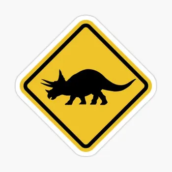 Saugokitės Triceratopsas Kelio Ženklas 5VNT Automobilių Lipdukai Fone, Dekoracijos Meno Lango Vaikas Juokinga, Bagažo Automobilį, Šaldytuvas Namuose