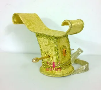 Senovės Kinų Childe Imperatorius Princas Tiara 2 Dizaino Aukso Spalvos Vyriškos Kepurės Kostiumas skrybėlę hanfu cap plaukų aksesuaras cos plaukų karūna