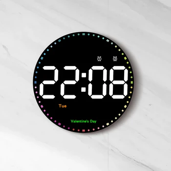 Skaitmeninis Elektroninis Laikrodis Nuotolinio Valdymo Temp Dienos, Kalendorius Raundo LED Sieninis Laikrodis, Miegamojo Namų Dekoro Smart Dual žadintuvai