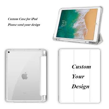 Smart Custom Case for iPad 3 Oro Pro 10.5 Dangtelis su Pieštukas Turėtojas Tri Sulenkite Skaidrus galinis Dangtelis Funda iPad 10.5