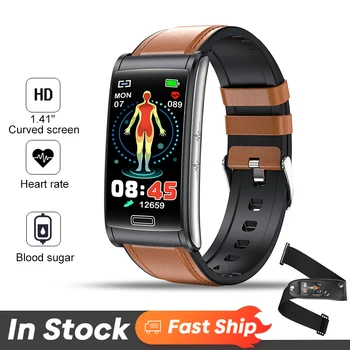 Smart Watch vyrų HD Temperatūra, Kraujo Spaudimas Sveikatos Fitneso Smart Apyrankę Lady neinvazinis Kraujo Gliukozės IP68 Vandeniui