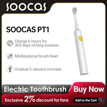 SOOCAS Sonic Elektros dantų šepetėlį PT1 Smart Valymo ir Balinimo Ultragarsiniu Dantų Šepetėliu kelionės nešiojamų