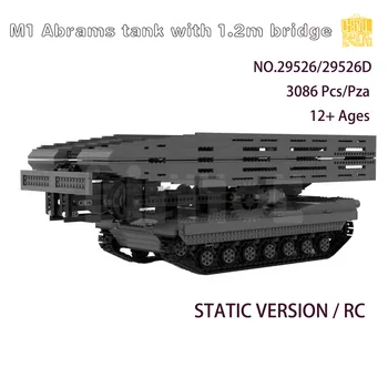 Ss-29526 M1 Abrams Tankas su 1.2 m Bridge Modelį Su PDF Brėžinius Pastato Blokus, Plytas, Vaikams, 