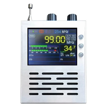TEF6686 RDS Full Band FM/MW/Trumpųjų Bangų Radijo Imtuvas+3.2 Colių LCD+3000MAH Baterija + Metalinis Atveju + Garsiakalbis + Antena