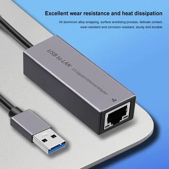 Tipas-C/USB3.0 RJ45 Tinklo plokštė 2.5 G 2500Mbps USB Gigabit Ethernet Adapteris Ratai Nemokama Plug ir Play Tinklo Adapteris Keitiklis