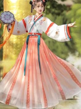 Tradicinis Kinų Moterų Hanfu Kostiumą Lady Suknelė, Siuvinėjimo Tang Dinastijos Princesė Liaudies Šokių Drabužiai