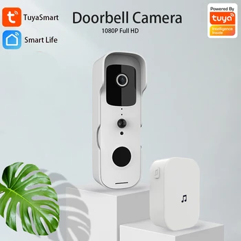 Tuya Smart Video Doorbell Vandeniui Naktinio Matymo Home Security 1080P FHD vaizdo Kameros Skaitmeninė Vaizdo Domofonas WIFI Tuya Durų Bell 1X